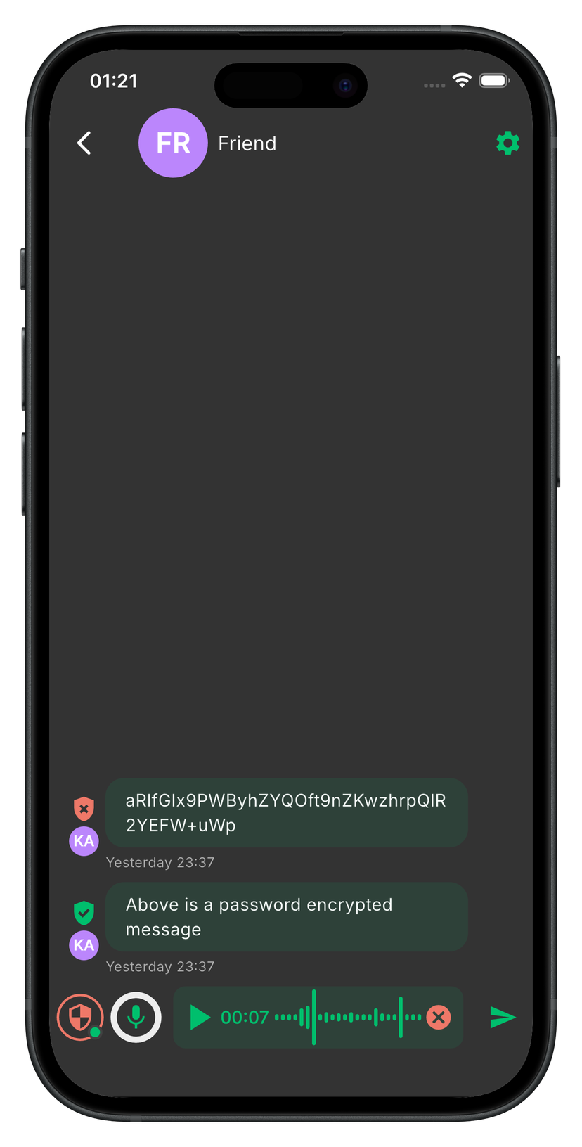 In-App Keyboard Screenshot